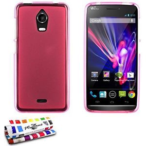 Ultraplatte zachte beschermhoes WIKO WAX [Le Glossy Hybrid] [roze] van MUZZANO + stift en microvezeldoek MUZZANO® GRATIS - De ultieme en duurzame beschermcase voor uw WIKO WAX