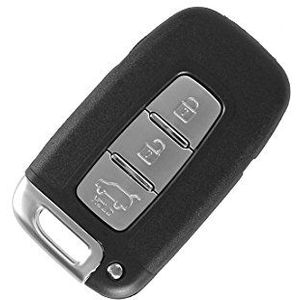 Phonillico - Sleutelhoes - Zwart - Voor Hyundai ix20 ix35 Elantra Veloster Kia Picanto Rio Venga - 3 Knoppen