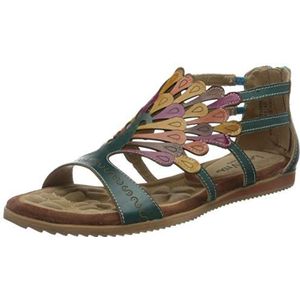 Laura Vita Vaccao Romeinse sandalen voor dames, Turquoise, 42 EU