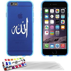 Ultradunne Apple iPhone 6 4,7 inch zachte hoes met exclusief [Allah] [Blauw] patroon van MUZZANO 3 ""UltraClear"" schermbeschermfolies GRATIS MUZZANO® PEN en DOEK - De ULTIEME, ELEGANTE EN DUURZAME