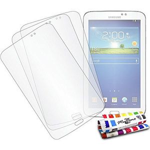 Displaybeschermfolie voor Samsung Galaxy Tab 3 7.0, 3 displaybeschermfolies [ultrahelder] + stylus en reinigingsdoekje van Muzzano® - ultieme en duurzame displaybescherming voor uw Samsung Galaxy Tab 3 7.0