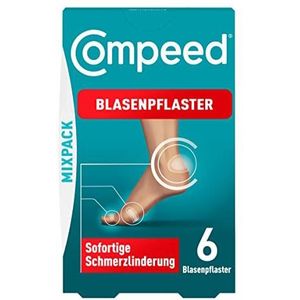 Compeed Blaaspleister Mixpack - hydrocolloïde pleisters in verschillende maten - tegen blaren op hielen, tenen en voor kleine luchtbellen, 6 stuks