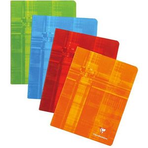 Clairefontaine - Geruit Schrift - A5+ - 10 Stuks - Oranje Rood Blauw Groen - 36 Vellen 90 g/m²