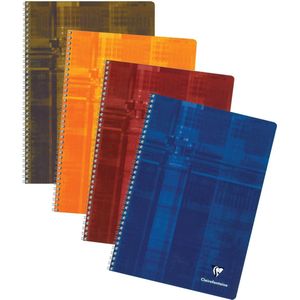 Clairefontaine - 68142C - Set van 10 Spiraalschriften - A4 - 100 Kleine Ruiten Pagina's - 90g Wit Papier