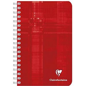 Clairefontaine 68681Cpack 10 notitieboeken, spiraalbinding, 11 x 17 cm, 100 pagina's, grote ruitjes, wit papier, 90 g, gelamineerde omslag, willekeurige kleuren