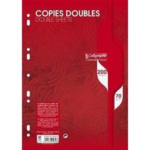 Calligraphe 5616AMZC Set van 2 Pakken Geperforeerde Dubbele Bladen onder Folie (een Merk van Clairefontaine) - A4 21x29,7 cm - 200 Pagina’s Kleine Ruitjes - Papier 70 g