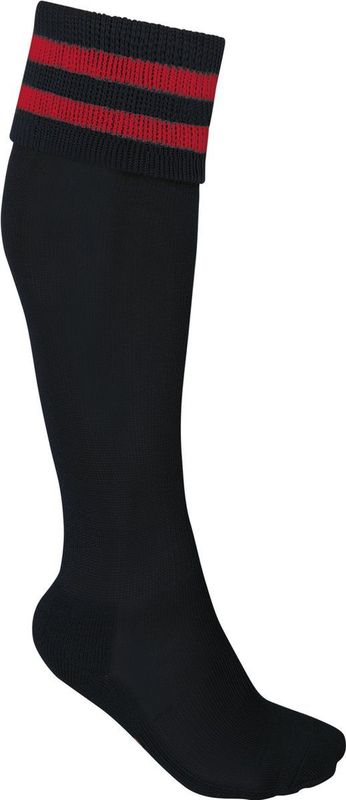 PROACT - PA015 - Sportsokken - Zwart / Sporty Red - 95% Polyester, 3% Elastodieen, 2% Elasthan