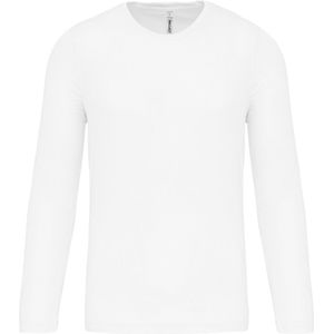PROACT - PA443 - Herensportshirt - Wit - 100% Polyester, Lange Mouwen, Sneldrogend