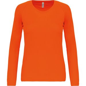 PROACT - Damessportshirt Lange Mouwen - Fluorescent Orange - 100% Polyester