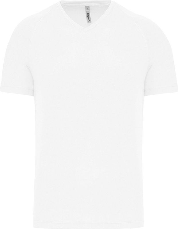 PROACT - PA476 - Heren Sport T-shirt - White - V-hals