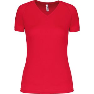 PROACT® Dames sport-t-shirt V-hals PA477 - Red - XL