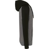 Proact - Hoodie - Grey Heather/Black - 65% Polyester / 35% Katoen - Geborsteld Fleece