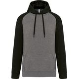 Proact - Hoodie - Grey Heather/Black - 65% Polyester / 35% Katoen - Geborsteld Fleece