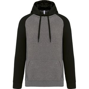 Proact - Hoodie - Grey Heather/Black - 65% Polyester / 35% Katoen - Geborsteld Fleece