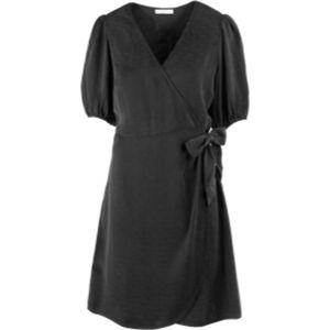 FRNCH - Faden - Wikkeljurk - Zwart - 67% Cupro, 33% Viscose