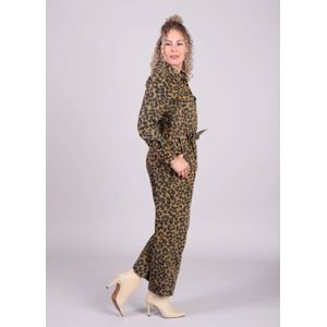 FRNCH - Adelice - Jumpsuit - Luipaardprint - Denim - Lange Mouwen