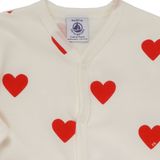 Petit Bateau - Babypyjama - Marshmallow/Turkoois - Katoen - Hartjesprint