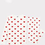 Petit Bateau - Meisjespyjama - Hartjesmotief - Biokatoen