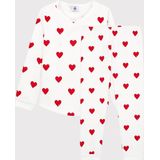 Petit Bateau - Meisjespyjama - Hartjesmotief - Biokatoen