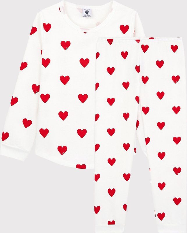 Petit Bateau - Meisjespyjama - Hartjesmotief - Biokatoen