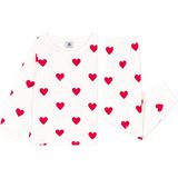 Petit Bateau - Kinderpyjama - Lichte Molton - Meisjes - Hartjesprint