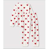 Petit Bateau - Kinderpyjama - Lichte Molton - Meisjes - Hartjesprint