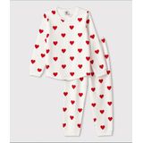 Petit Bateau - Kinderpyjama - Lichte Molton - Meisjes - Hartjesprint