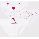 Petit Bateau - Set van 3 Katoenen Slipjes - Hartjesprint - Biologisch Katoen