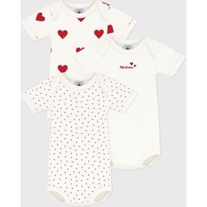 Petit Bateau - Rompertjes - Wit - Set van 3 - Biologisch Katoen