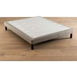 Ensemble matras met veren l'Originel + beddenbodem EPEDA. Massief hout materiaal. Maten 120 x 190 cm. Beige kleur