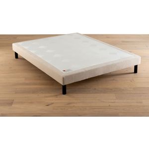 Ensemble matras met veren le Poétique + beddenbodem EPEDA. Massief hout materiaal. Maten 120 x 190 cm. Beige kleur