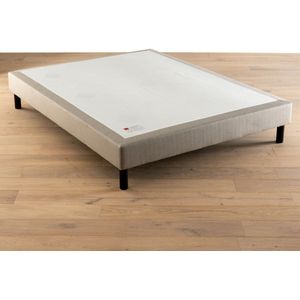 Ensemble matras met veren le Suprême + beddenbodem EPEDA. Multiplex materiaal. Maten 80 x 200 cm. Beige kleur