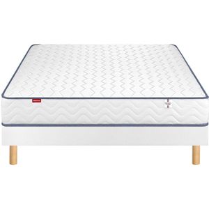 Matras met pocketveren, opgerold geleverd, Smiling MERINOS.  materiaal. Maten 180 x 200 cm. Wit kleur
