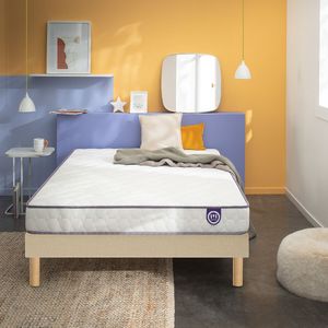 Koudschuim matras - en visco-elastisch schuim, Chill bed MERINOS.  materiaal. Maten 120 x 200 cm. Wit kleur