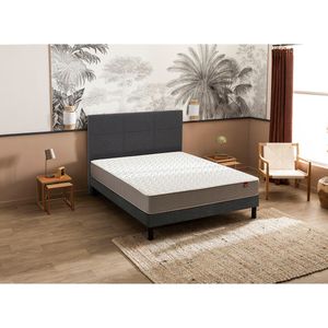 Matras met veren Multispire 3 zones, Dépaysant EPEDA.  materiaal. Maten 140 x 190 cm. Wit kleur