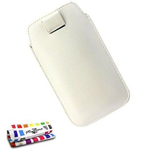 Muzzano Beschermhoesje voor Nokia Lumia 635 [Le Sweep], wit, incl. stylus en reinigingsdoekje