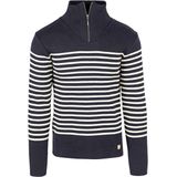 Armor-Lux - Camionneur Half Zip - Trui - Navy - Wol