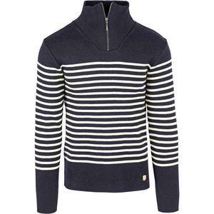 Armor-Lux - Camionneur Half Zip - Trui - Navy - Wol