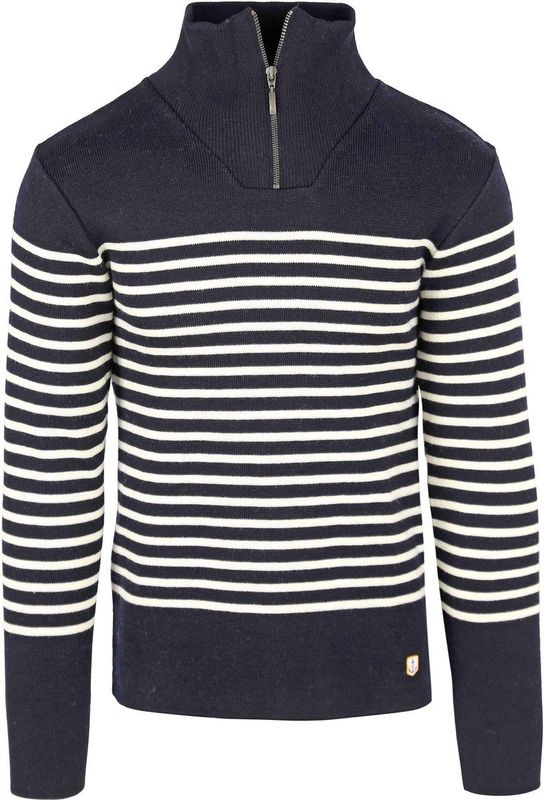 Armor-Lux - Camionneur Half Zip - Trui - Navy - Wol