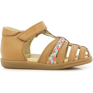 Leren sandalen Pika Crossy SHOO POM. Leer materiaal. Maten 20. Kastanje kleur