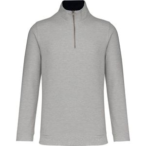 Kariban Trucker - Ritskraagsweater K206 - Grey Heather / Navy - M