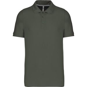 Herenpolo korte mouwen met knopen merk Kariban Dark Khaki - 3XL
