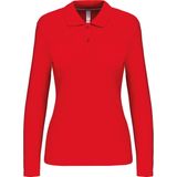 Kariban - K244 - Damespolo - Rood - Lange Mouwen