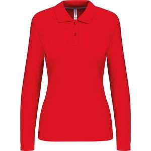 Kariban - K244 - Damespolo - Rood - Lange Mouwen