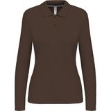 Kariban - K244 - Damespolo - Chocolate - Lange Mouwen