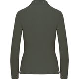 Kariban - K244 - Damespolo - Dark Khaki - Lange Mouwen - 100% Gekamd Katoen