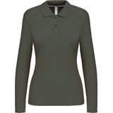 Kariban - K244 - Damespolo - Dark Khaki - Lange Mouwen - 100% Gekamd Katoen