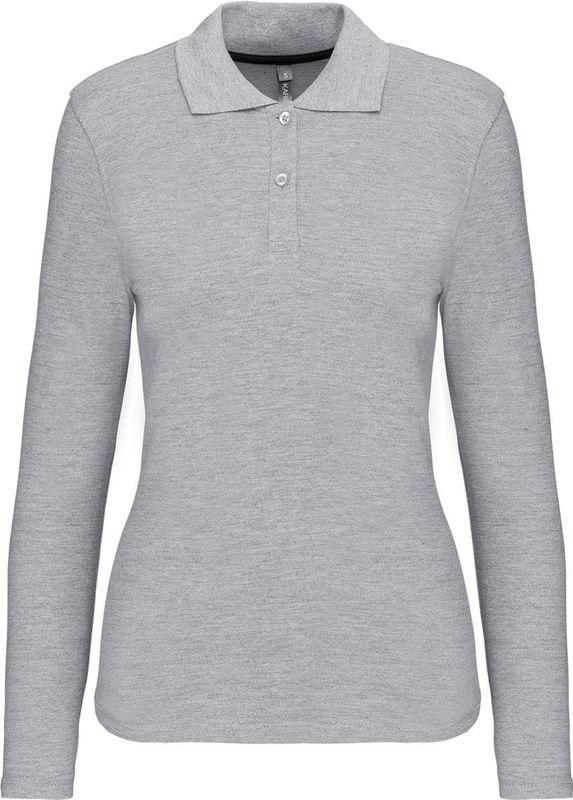 Kariban - K244 - Damespolo - Oxford Grey - Lange Mouwen