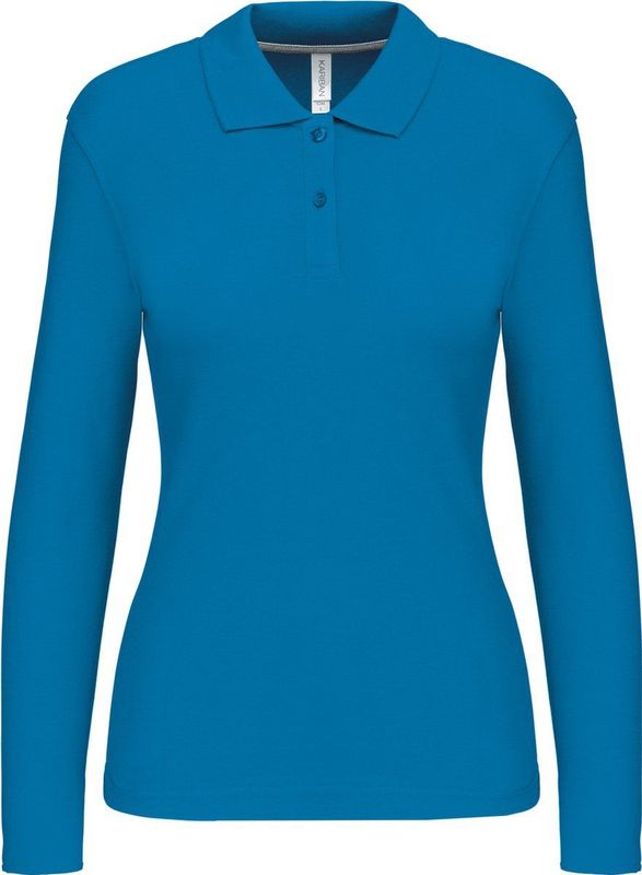 Kariban - K244 - Damespolo - Tropical Blue - Lange Mouwen