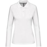 Kariban - K244 - Damespolo - Wit - Lange Mouwen